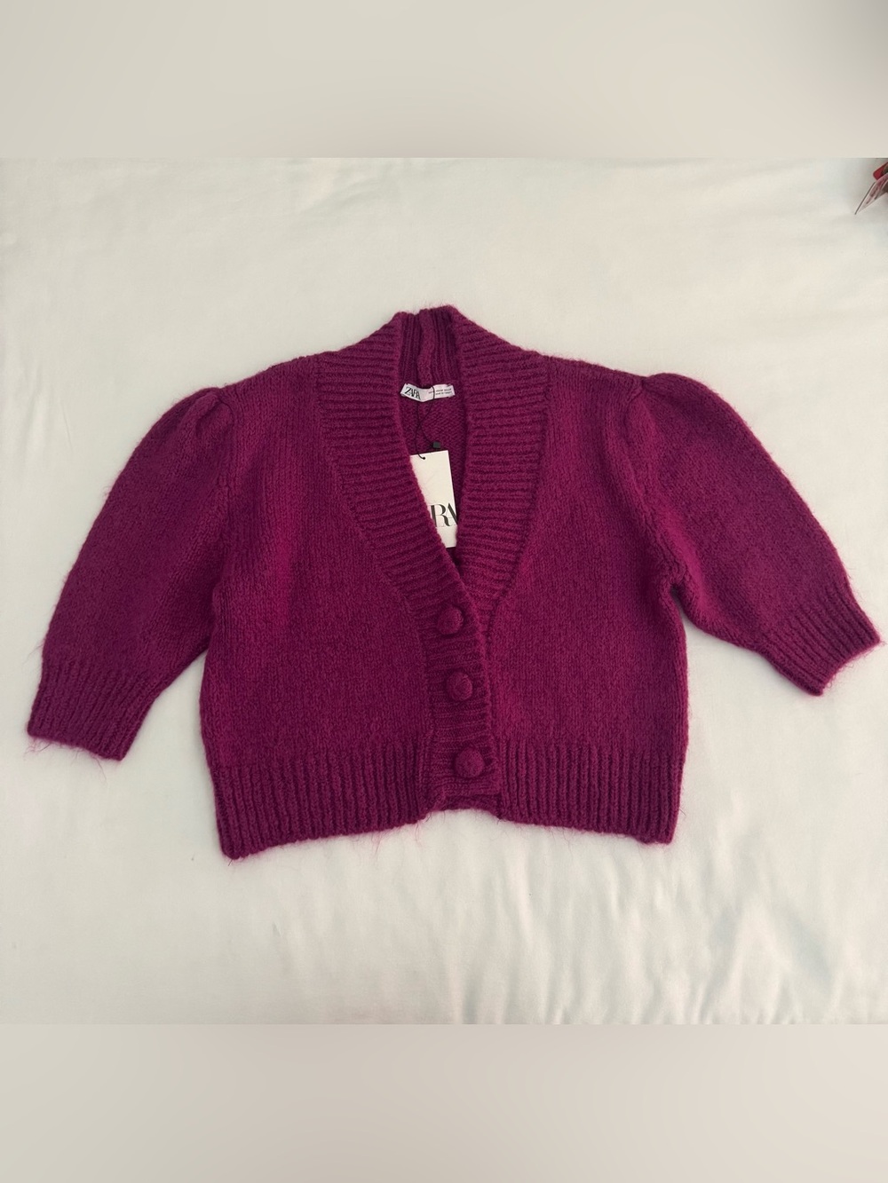 NWT Zara oversized short sleeved sweater size medium. Purple. Super cute!